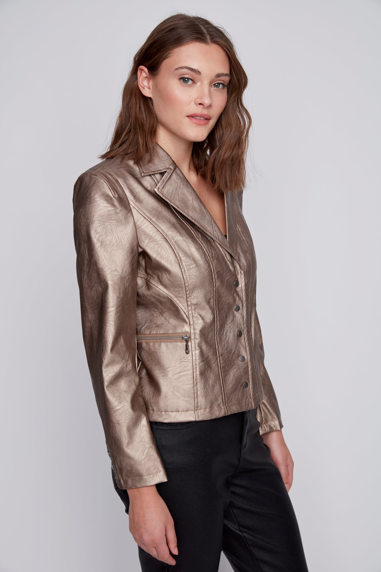 Veston bronze en cuirette
