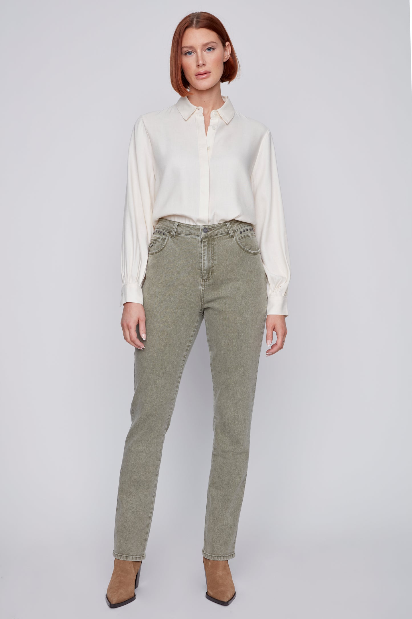Pantalon vert extensible et confortable