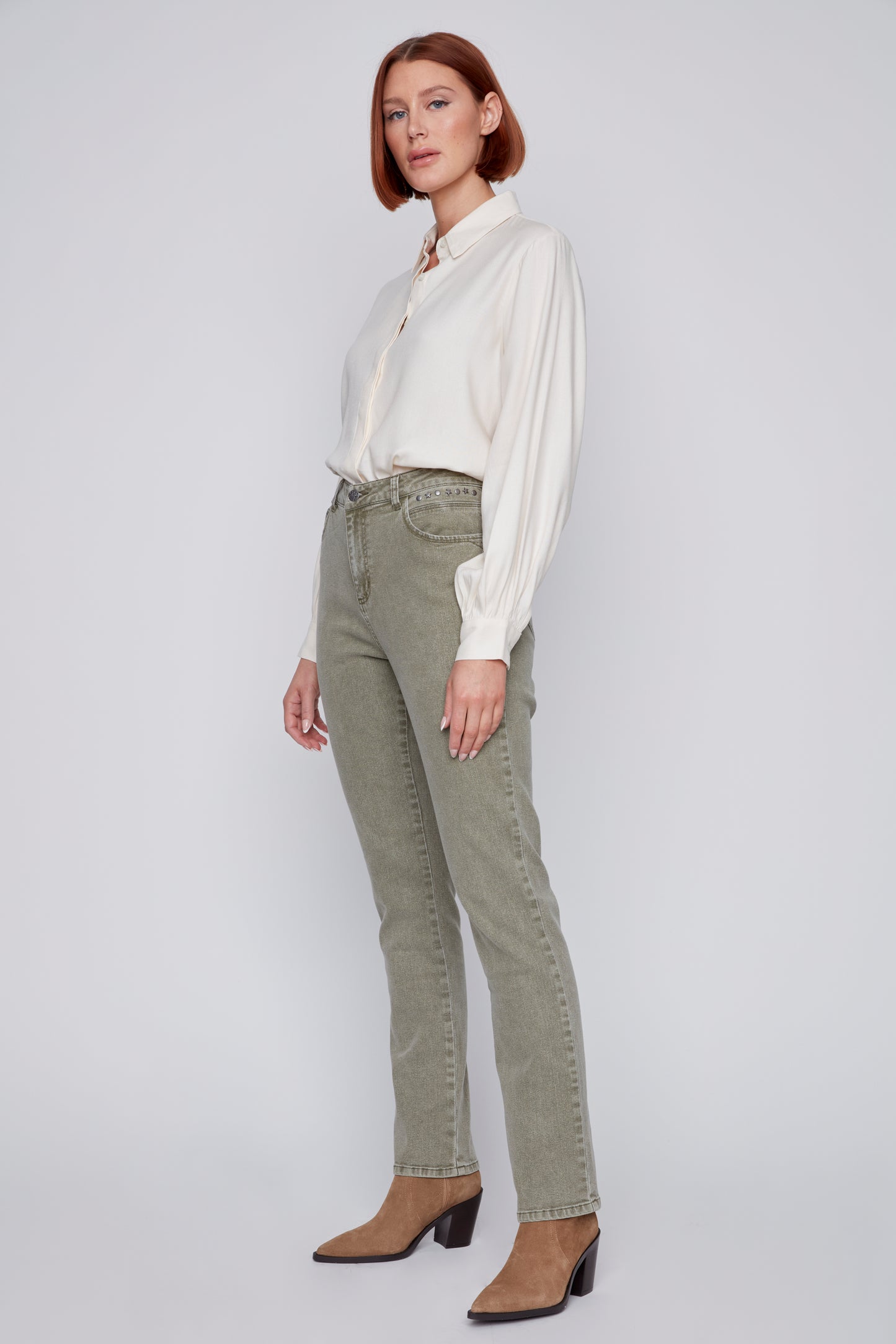 Pantalon vert extensible et confortable