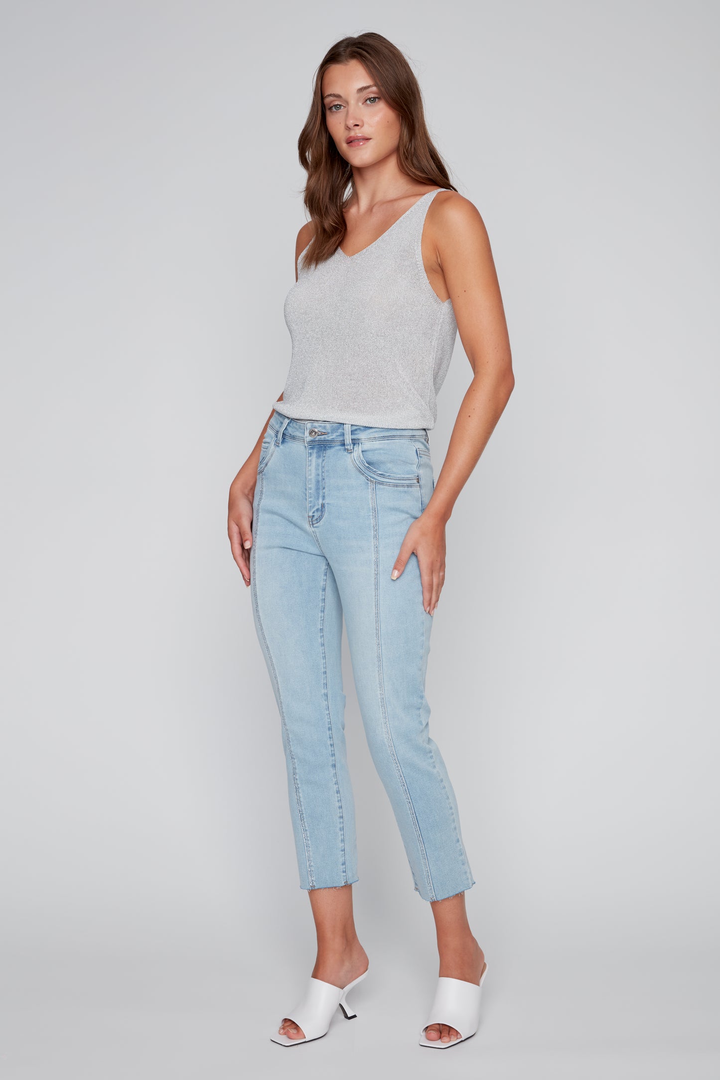 Jeans bandes à strass