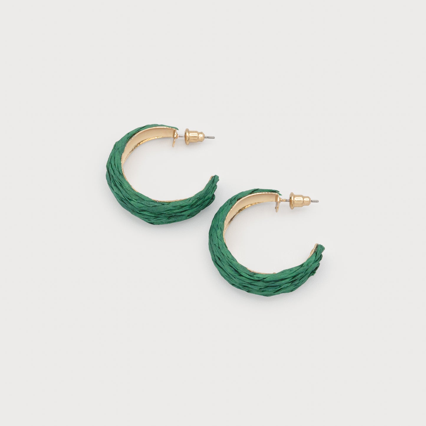 Boucles d'oreilles sur cadre métallique vert