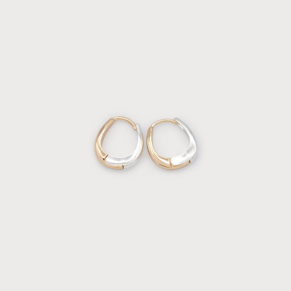 Boucles d'oreilles anneaux sinueux mixte de métaux