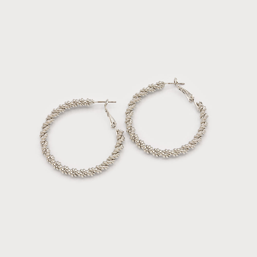 Boucles d'oreilles anneaux torsadés