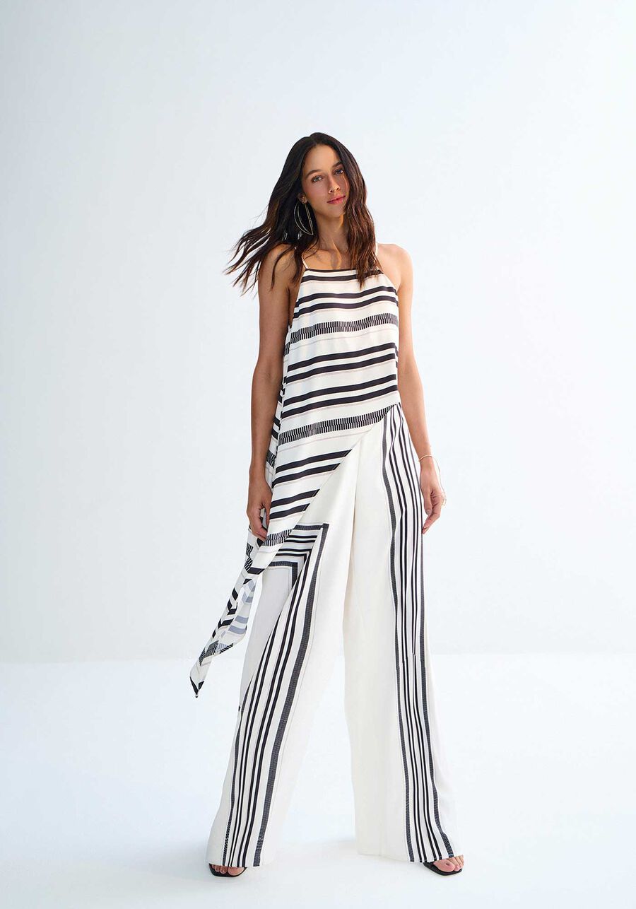 Camisole asymétrique à rayures