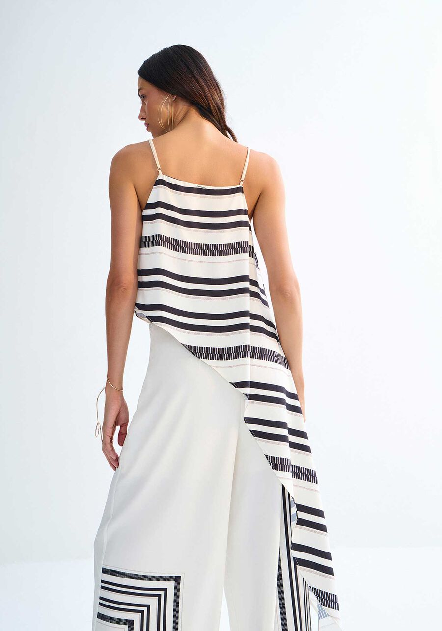 Camisole asymétrique à rayures