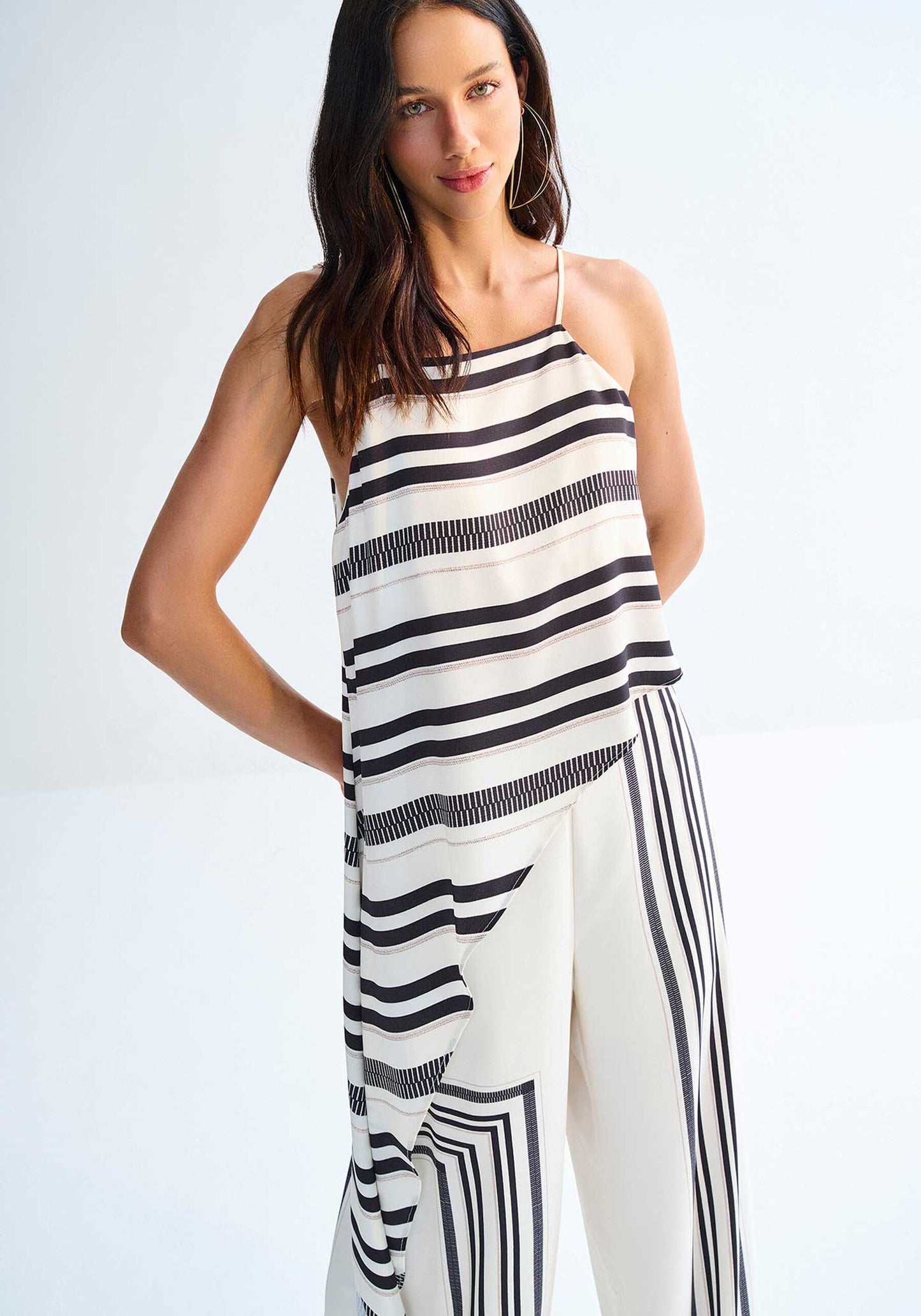Camisole asymétrique à rayures