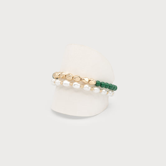 Set de deux bracelets émeraude
