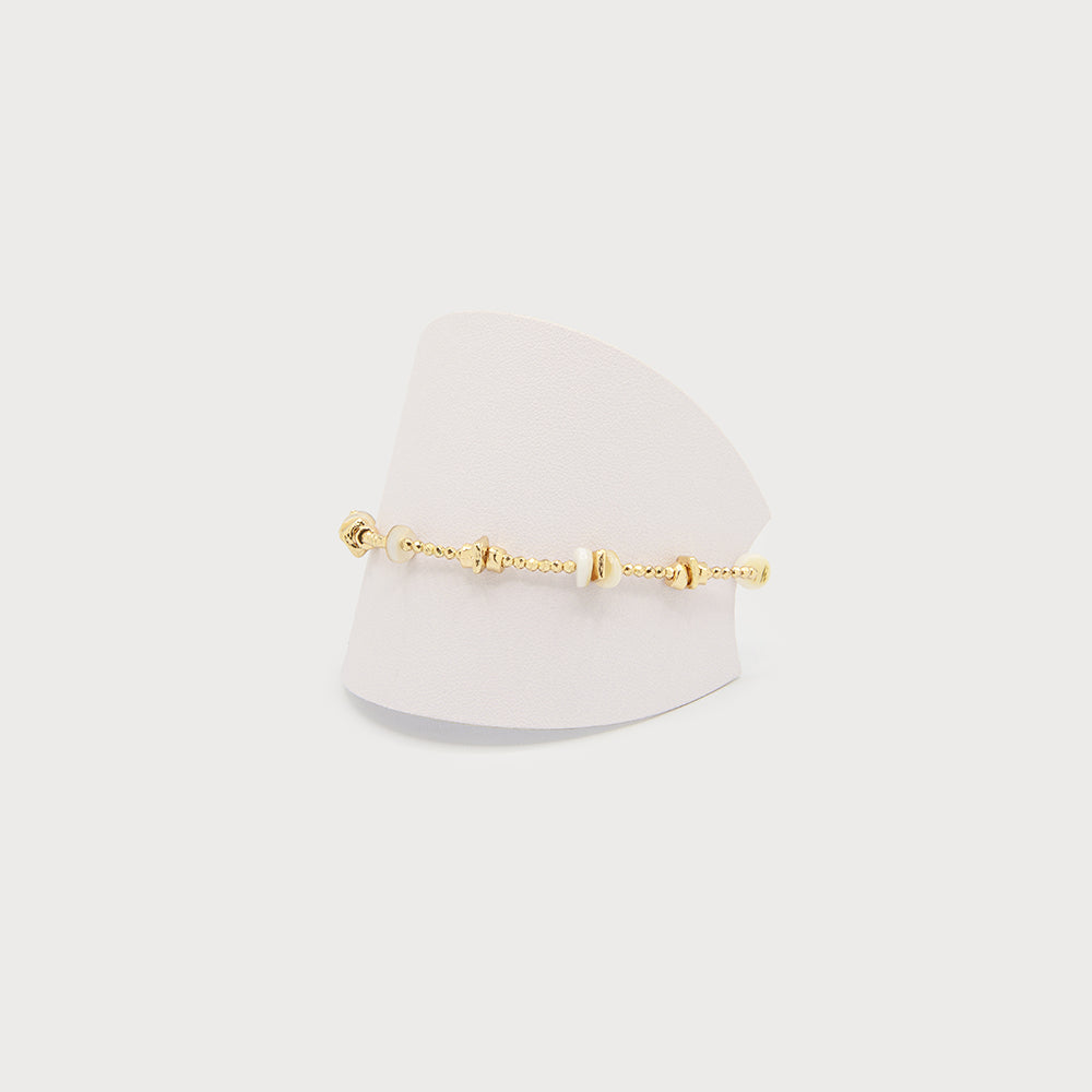 Bracelet ajustable métal et imitation coquillage