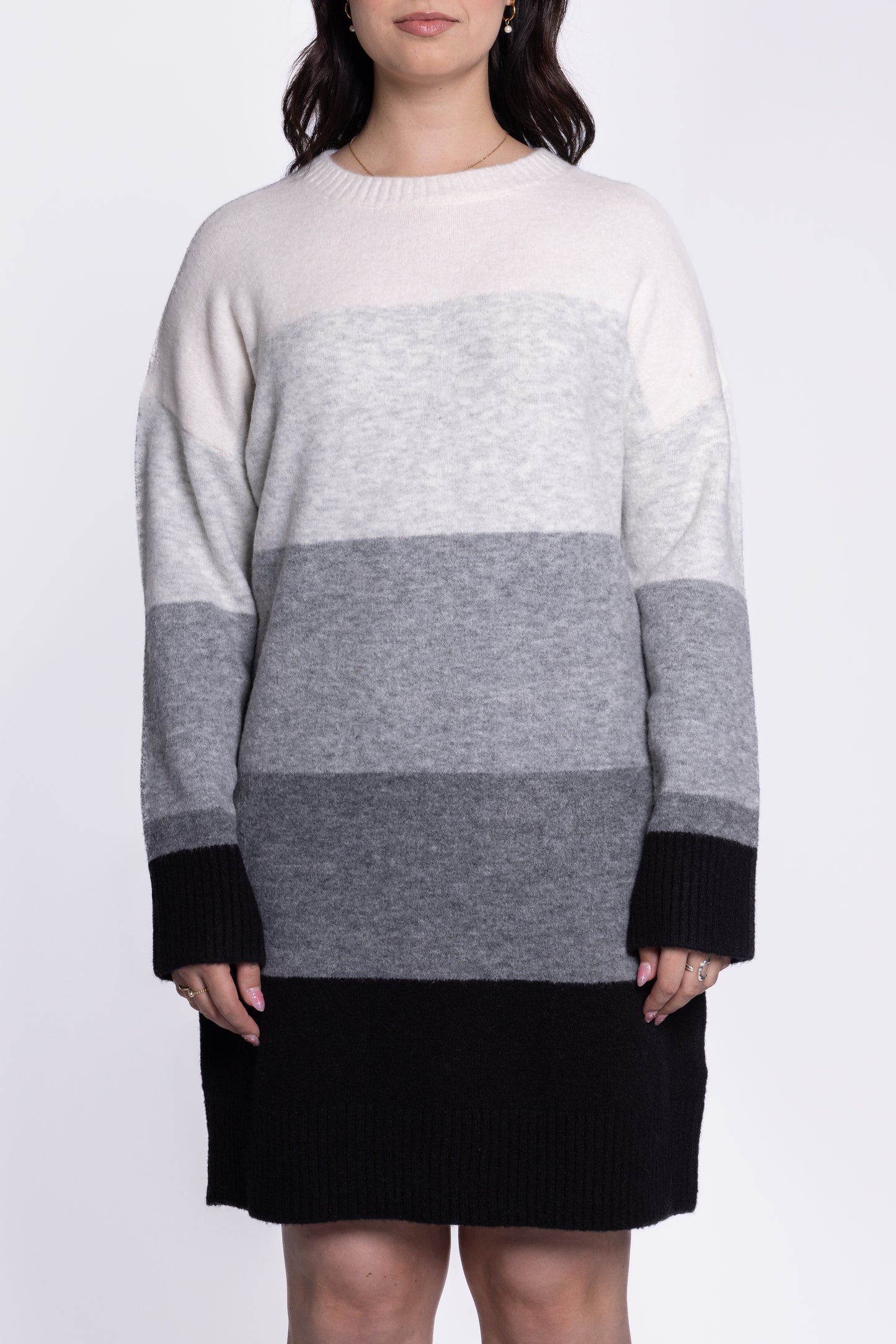 Robe en tricot à rayures