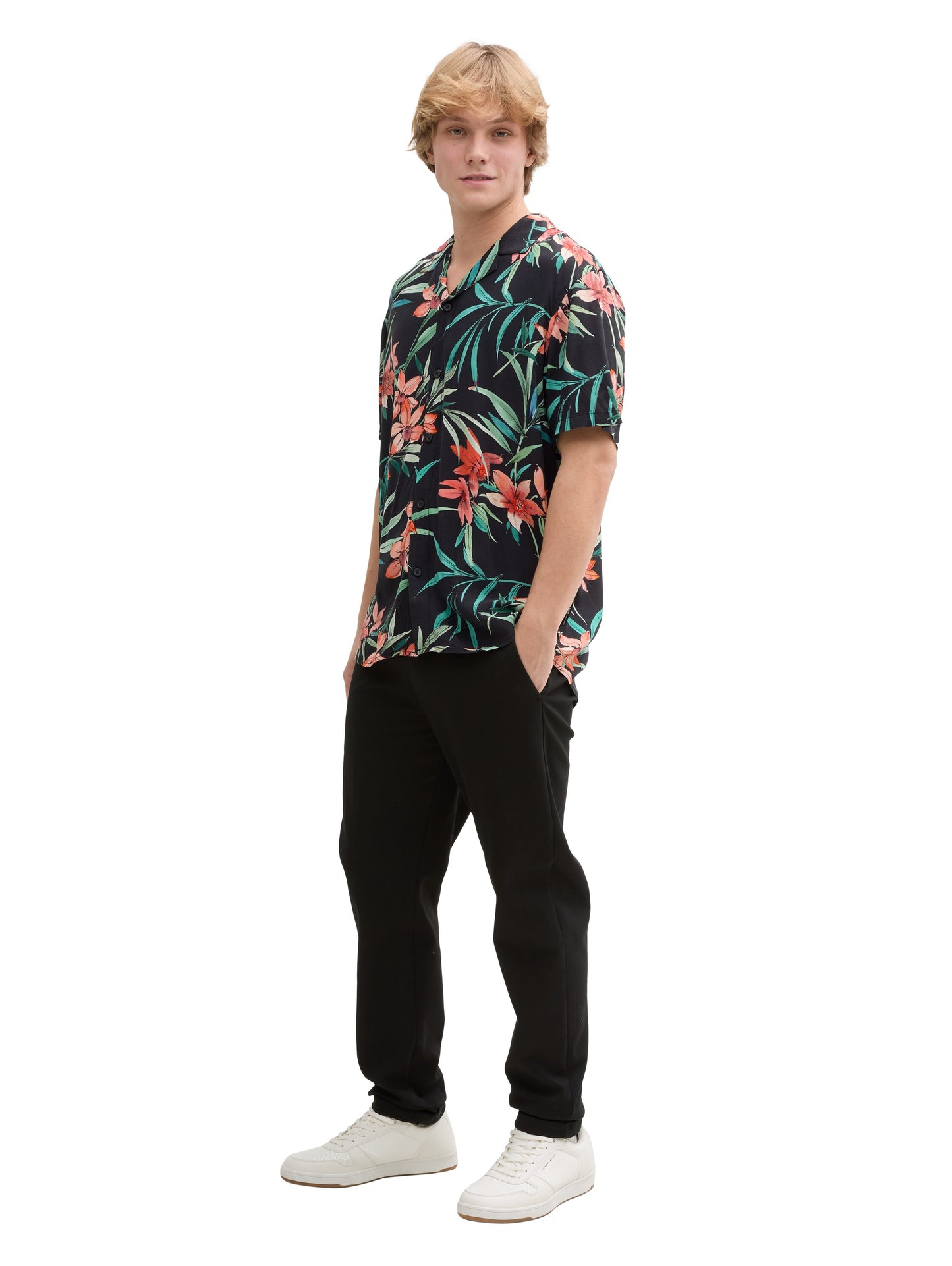 Chemise ample à motif floral