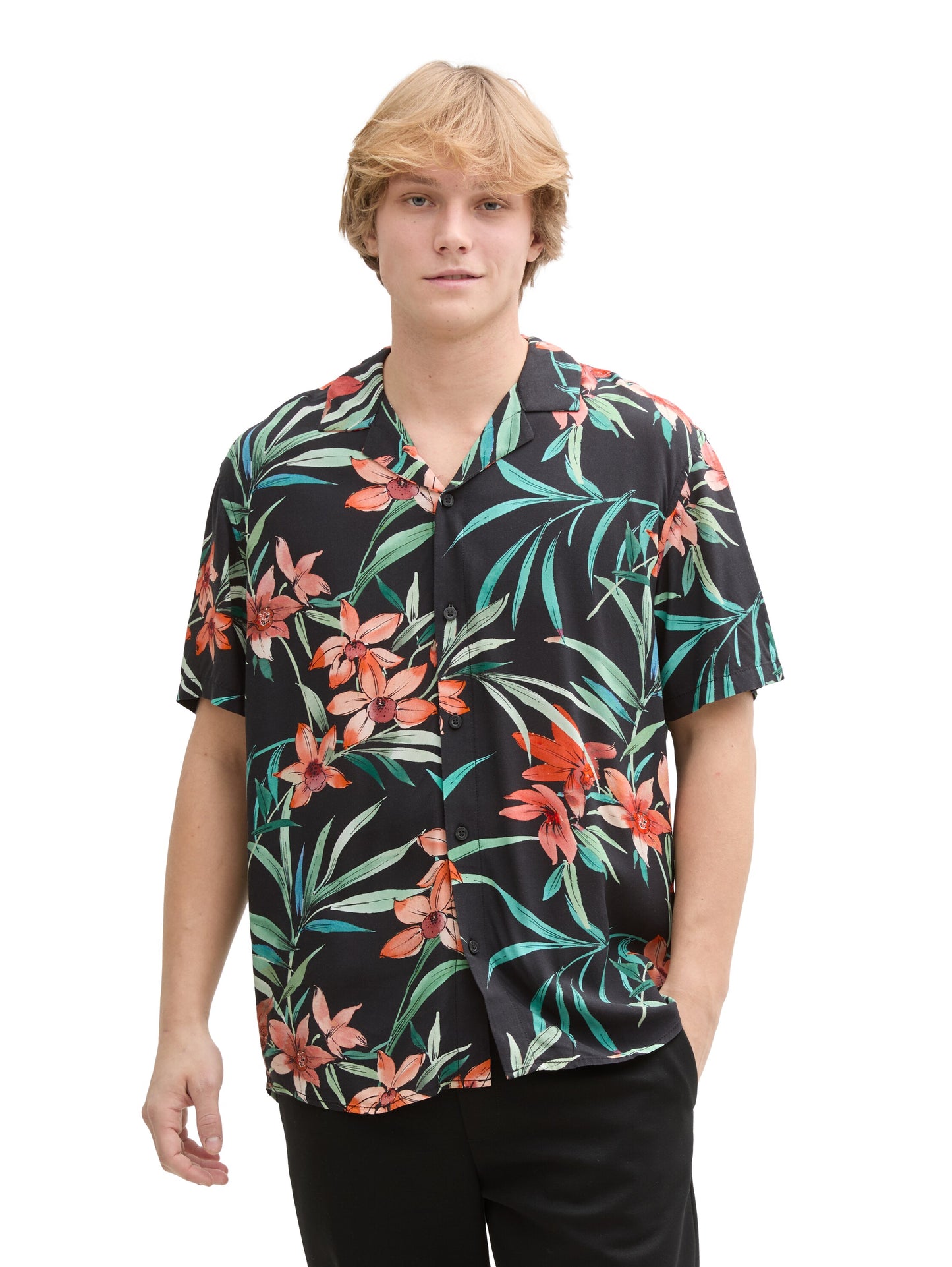 Chemise ample à motif floral