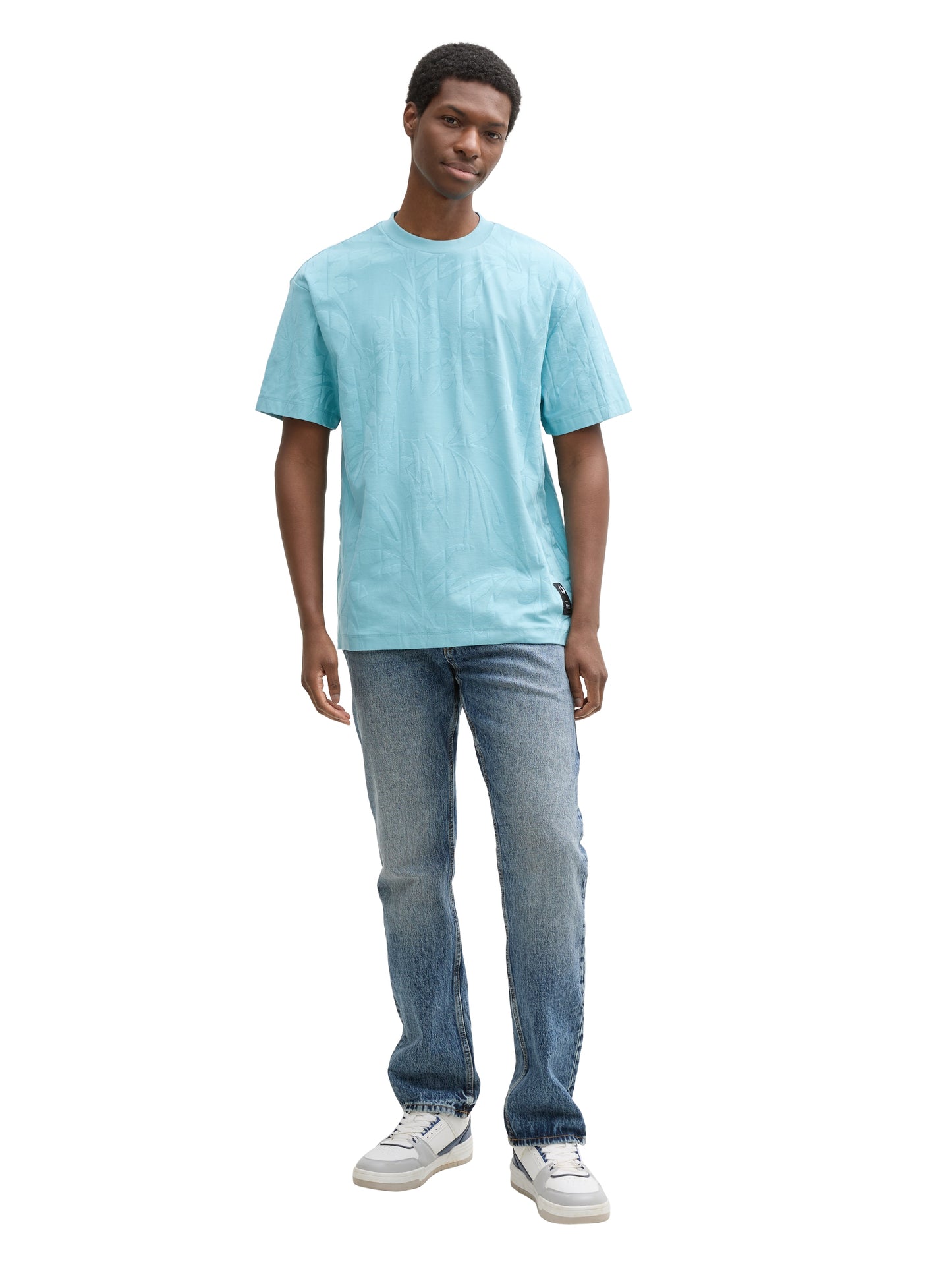 t-shirt jacquard coupe décontracté - 2 couleurs