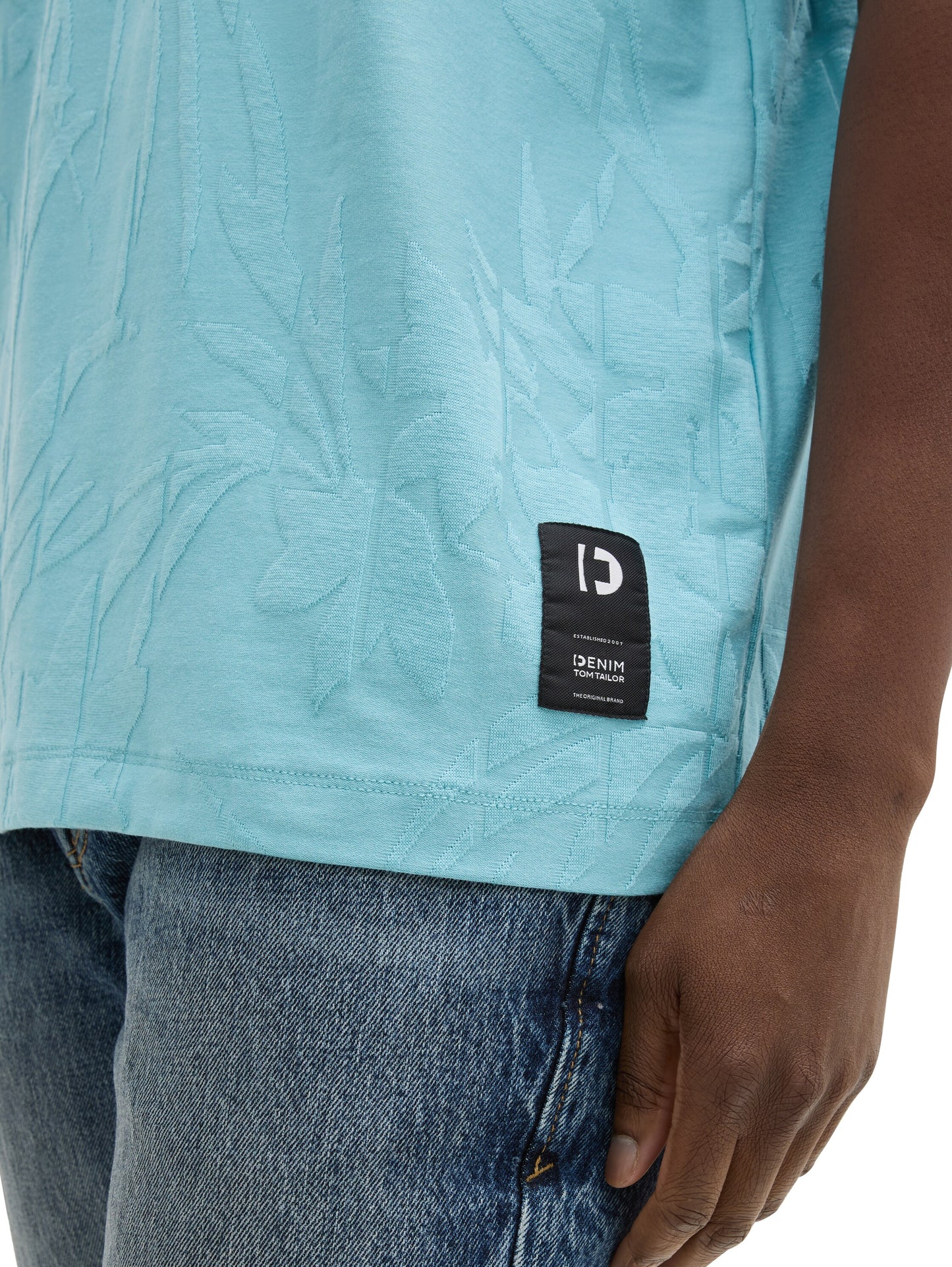 t-shirt jacquard coupe décontracté - 2 couleurs
