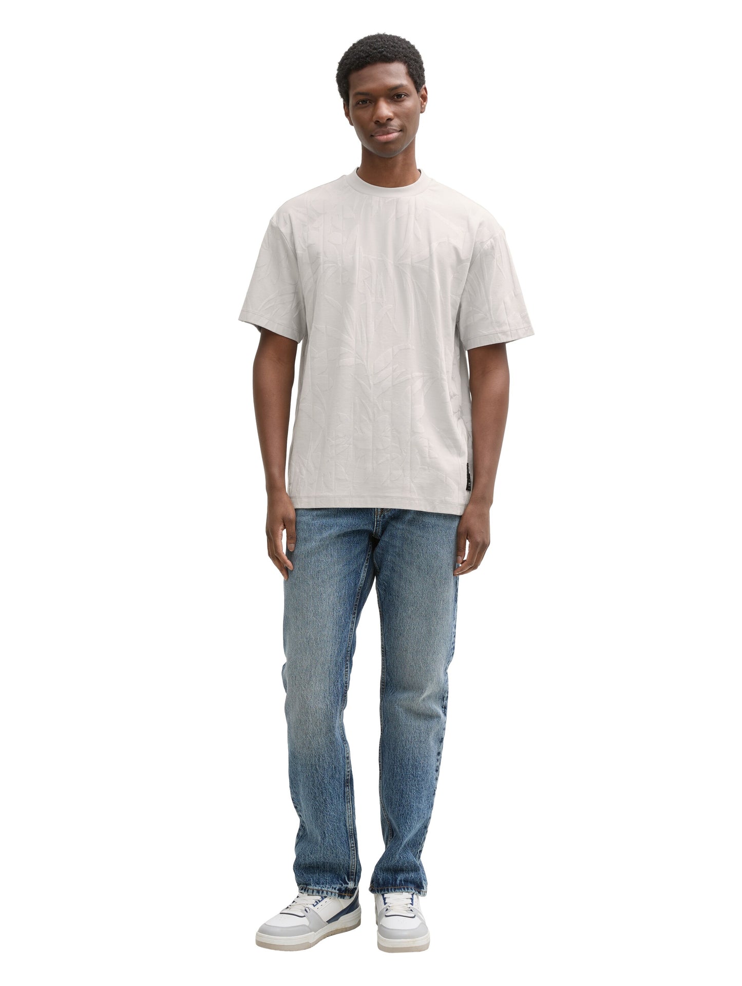 t-shirt jacquard coupe décontracté - 2 couleurs