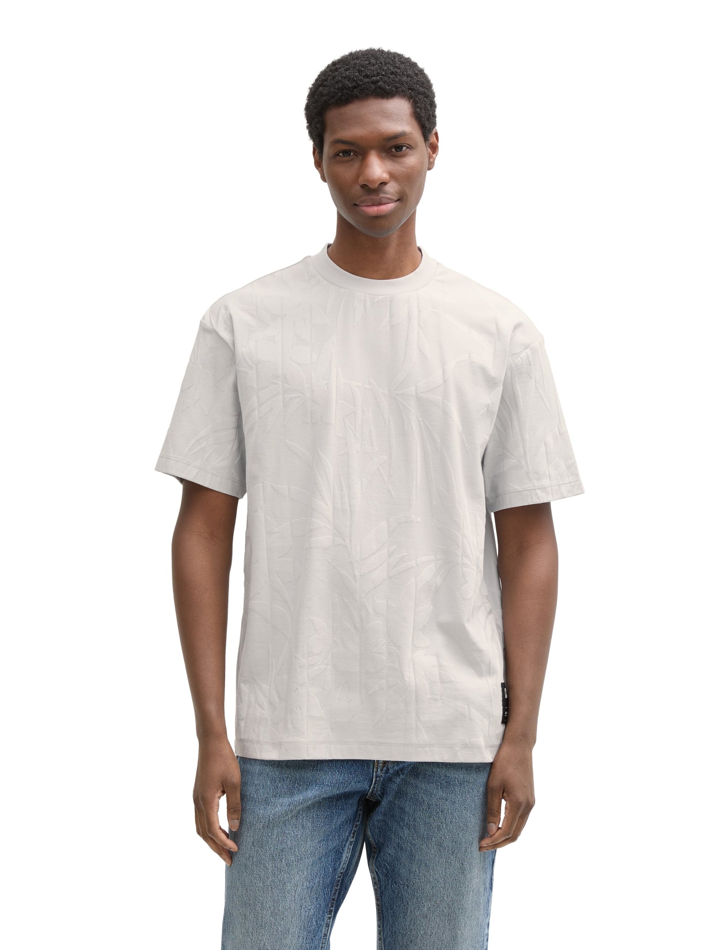 t-shirt jacquard coupe décontracté - 2 couleurs