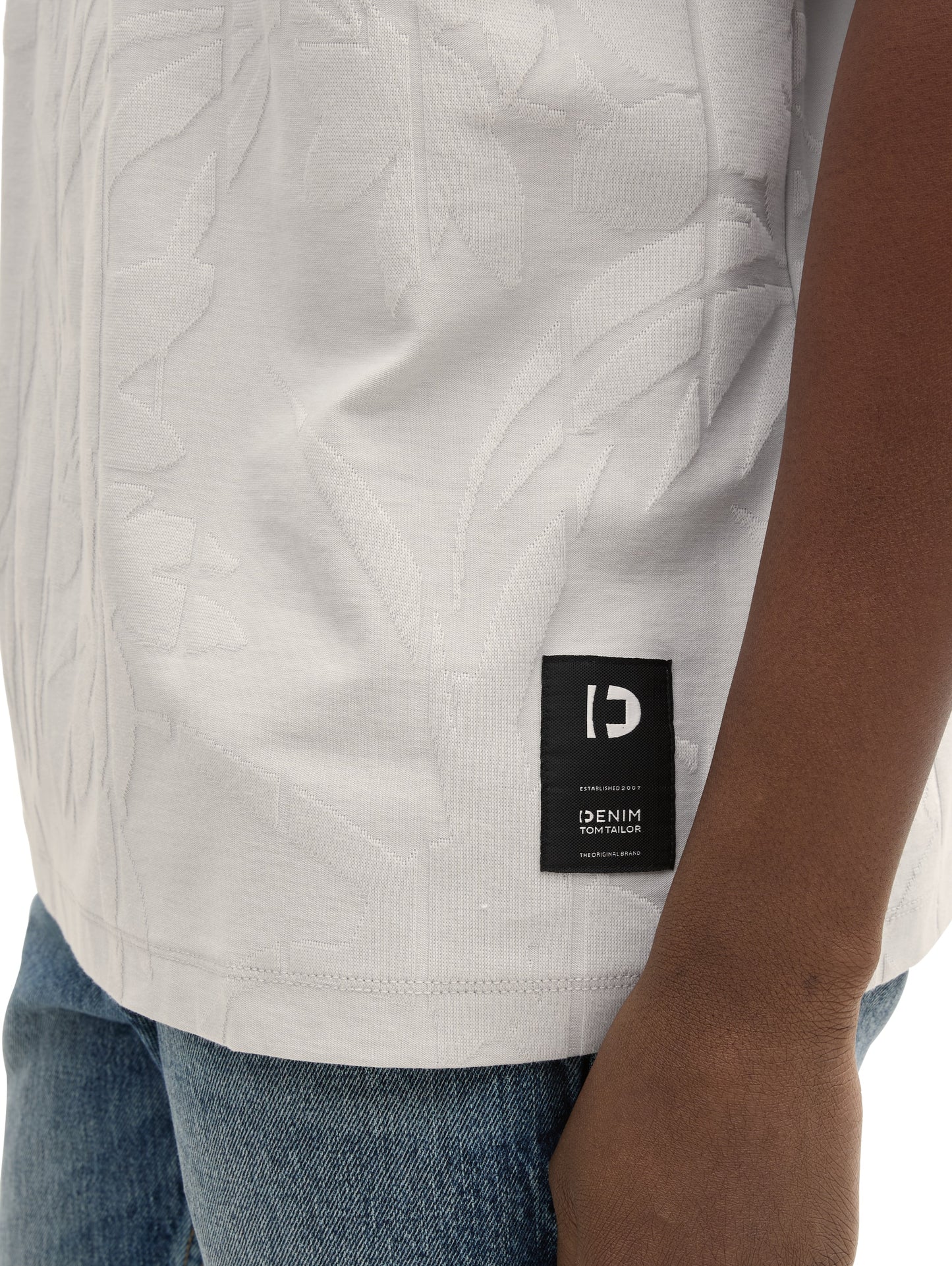 t-shirt jacquard coupe décontracté - 2 couleurs