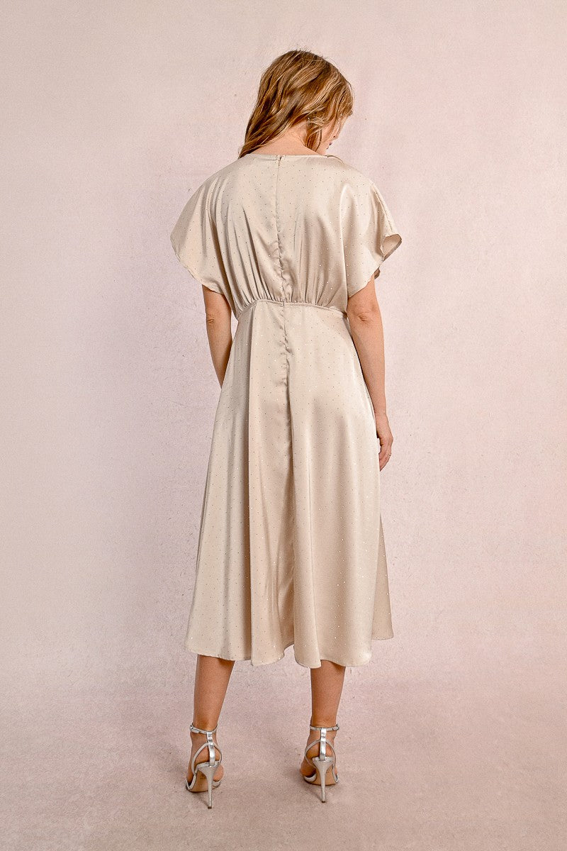 Robe longue satinée