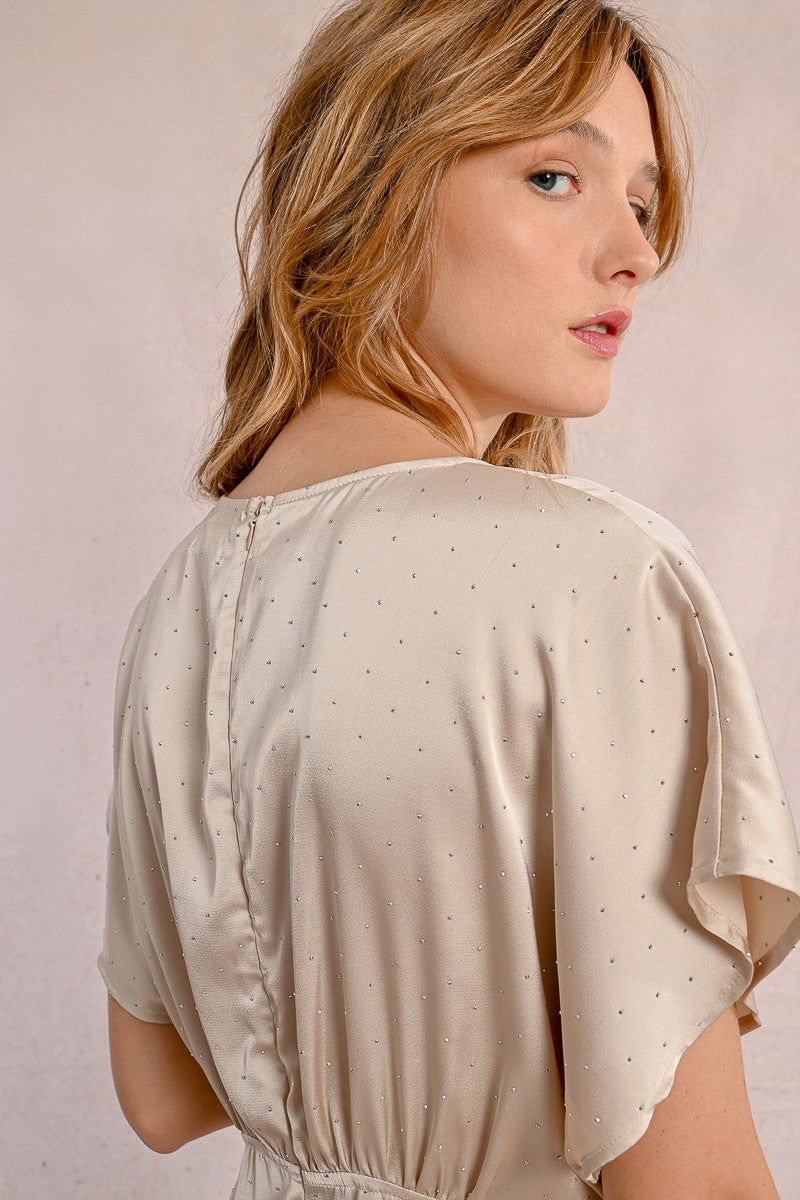Robe longue satinée