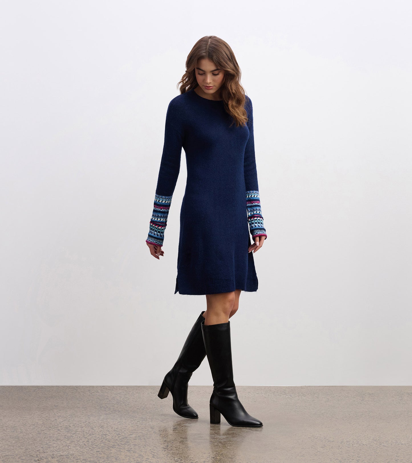 Robe à col rond