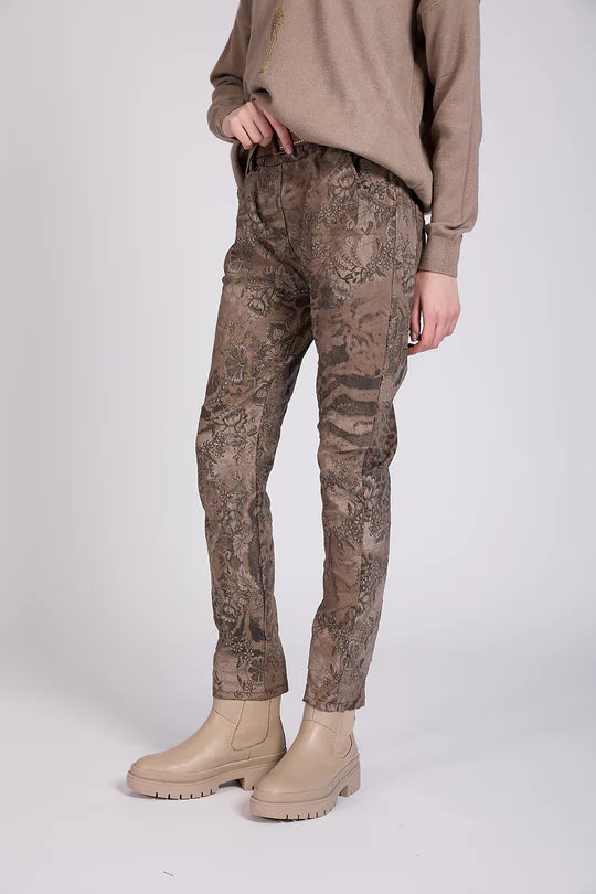 Pantalon froissé imprimé