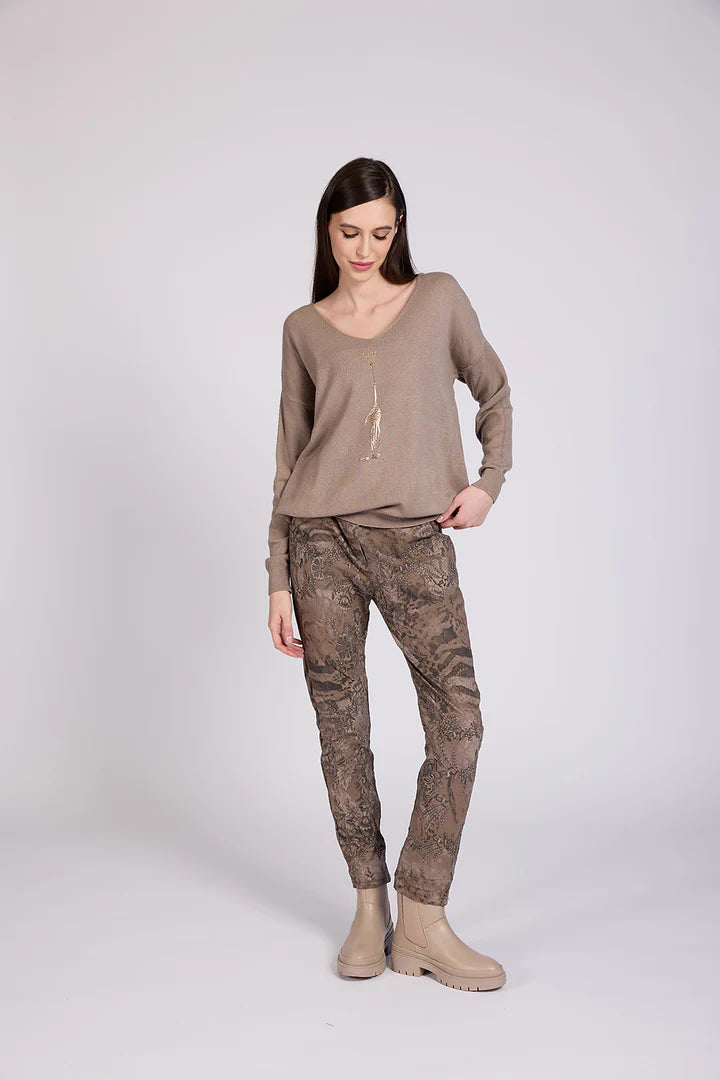 Pantalon froissé imprimé