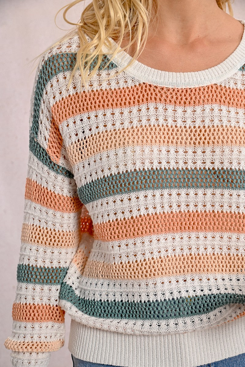 Tricot à rayures manches longues