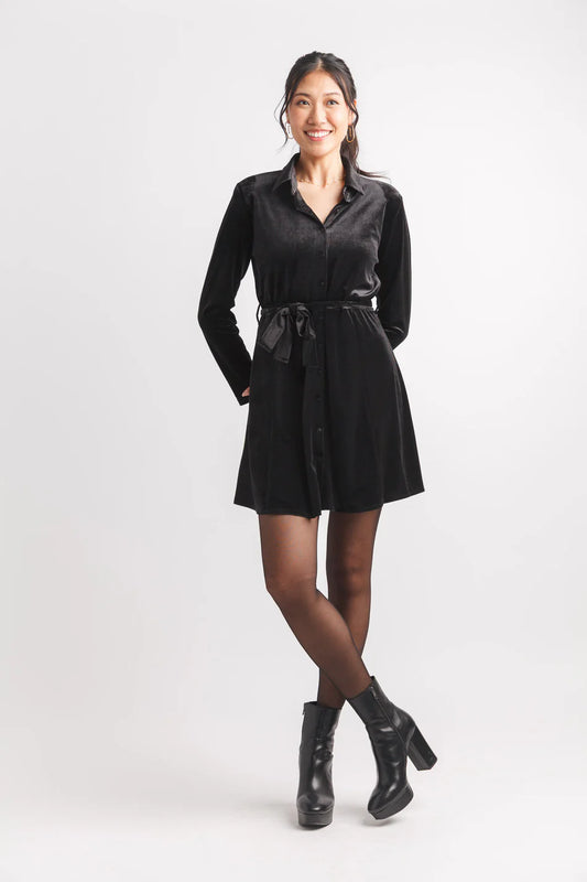 Robe chemise en velours