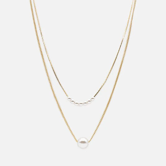 Collier doré double chaîne