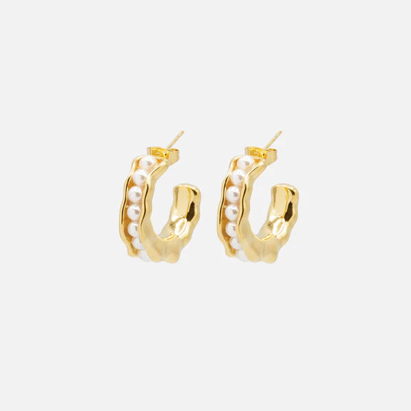 Boucles d'oreilles anneaux dorés ouverts