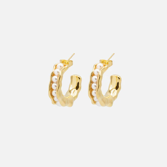 Boucles d'oreilles anneaux dorés ouverts