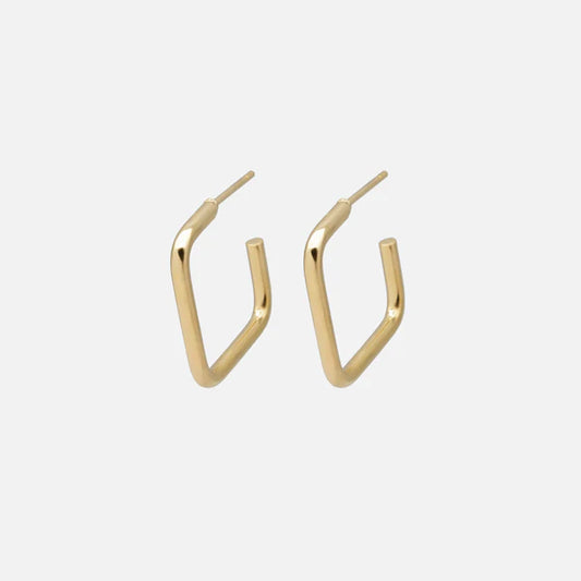 Boucles d'oreilles anneaux dorés rectangulaires