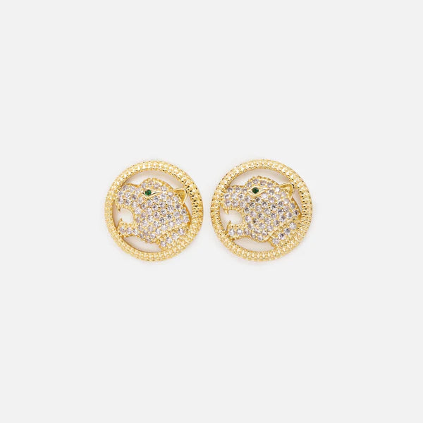 Boucles d'oreilles dorées panthère