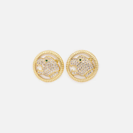Boucles d'oreilles dorées panthère