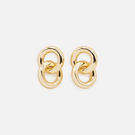 Boucles d'oreilles double anneaux doré