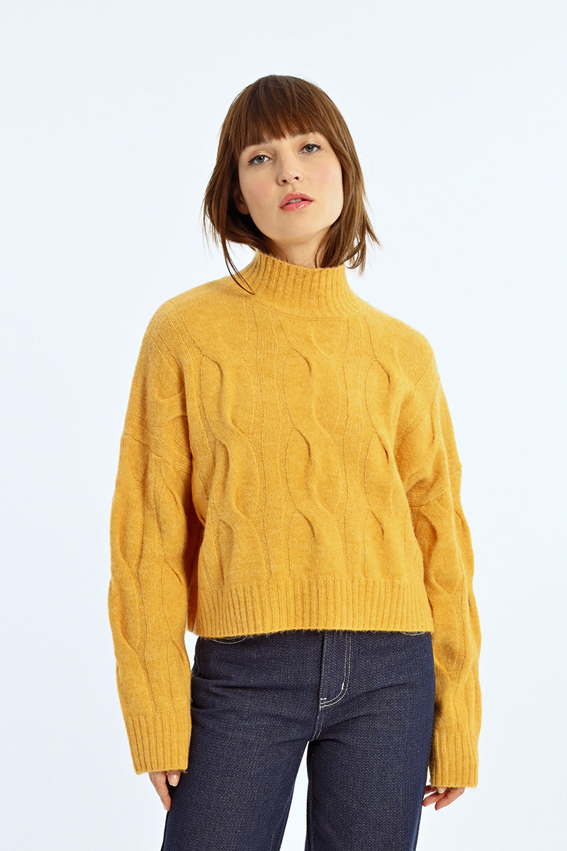 Tricot avec torsades