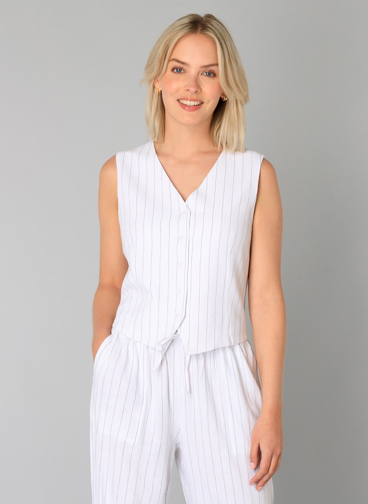 Camisole veste à rayures Tekla