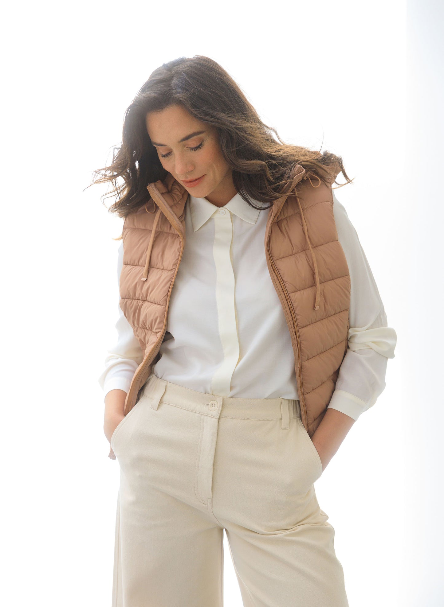Pantalon large en coton naturel