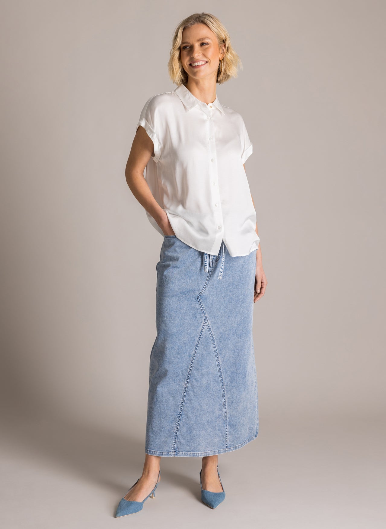 Chemisier Sandra Essentiel blanc cassé