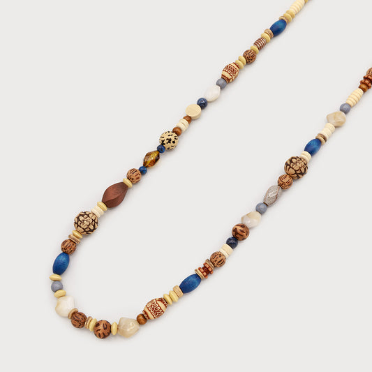 Collier ajustable billes mixtes