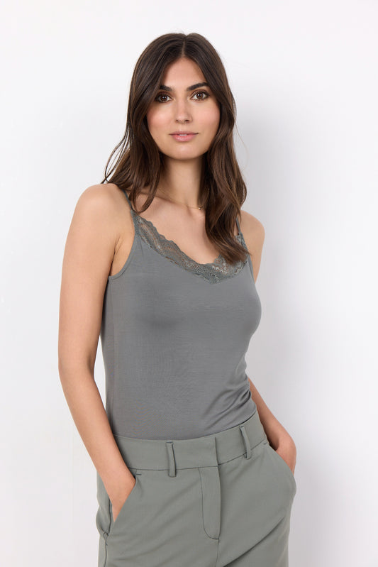 Camisole à dentelle gris