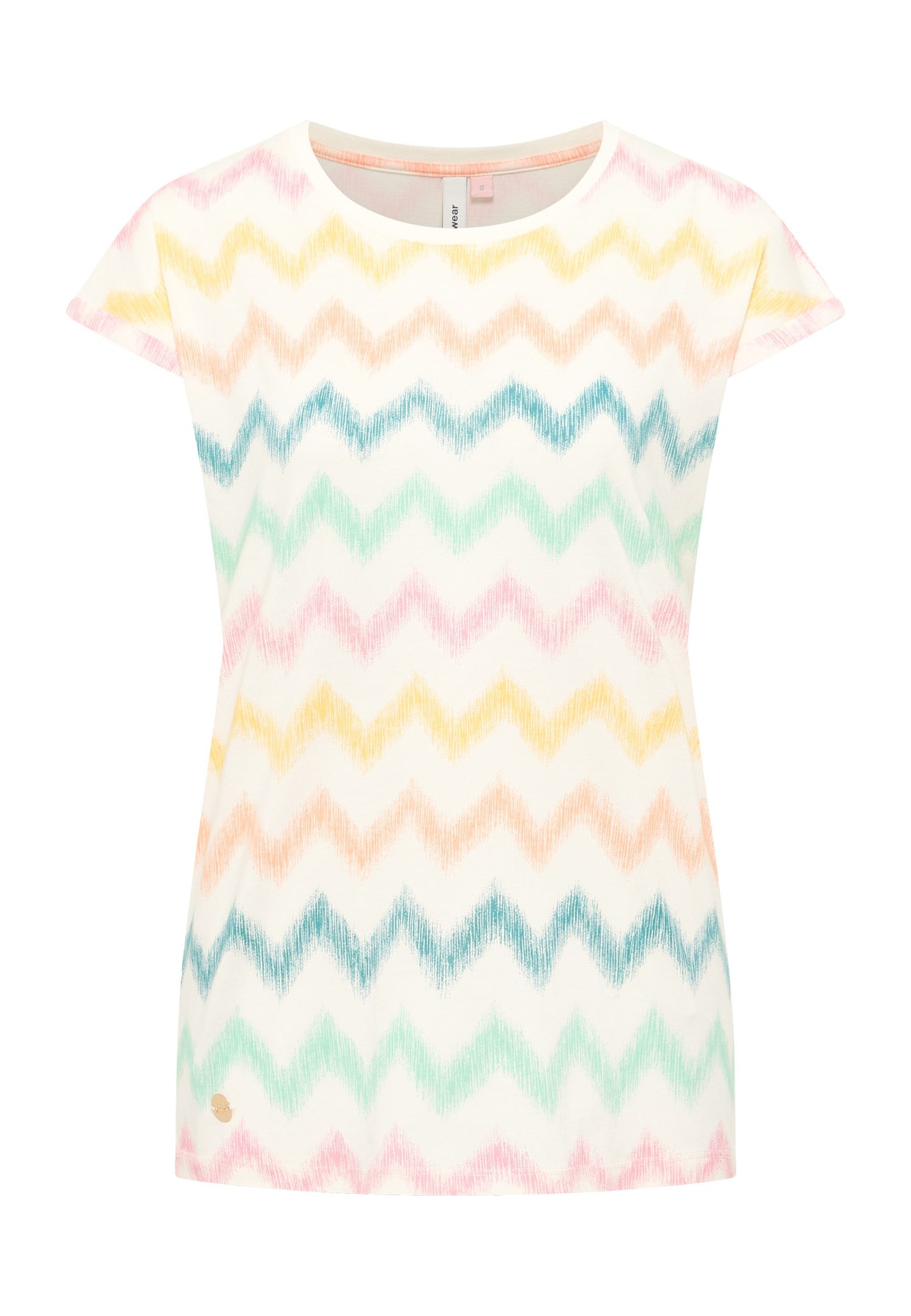 T-shirt pastel à motif zigzag