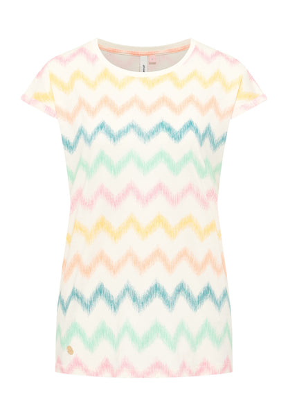 T-shirt pastel à motif zigzag