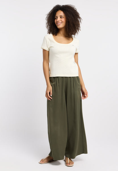 Pantalon kaki élégant à jambe ample