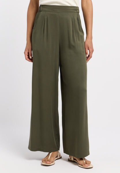 Pantalon kaki élégant à jambe ample