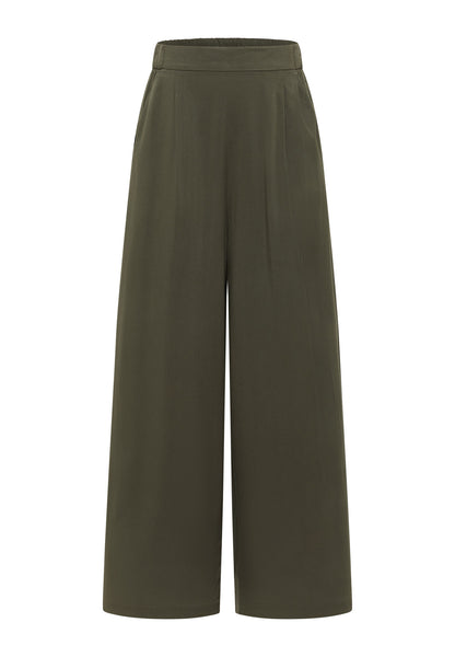 Pantalon kaki élégant à jambe ample