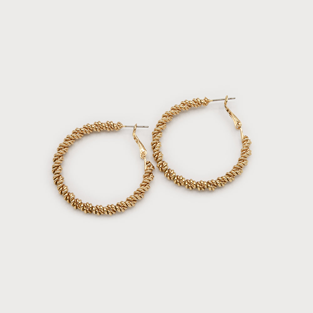 Boucles d'oreilles anneaux torsadés