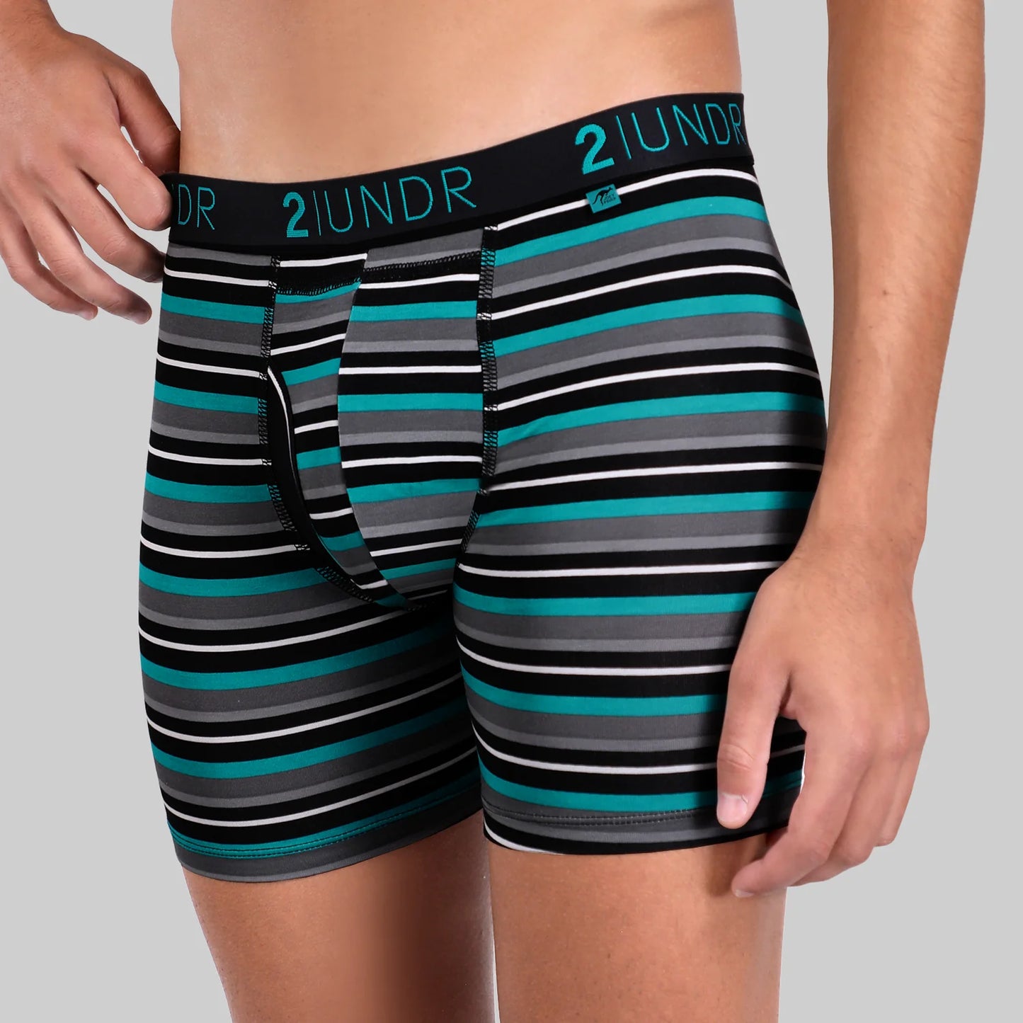 Boxer Swing Shift à rayures turquoise