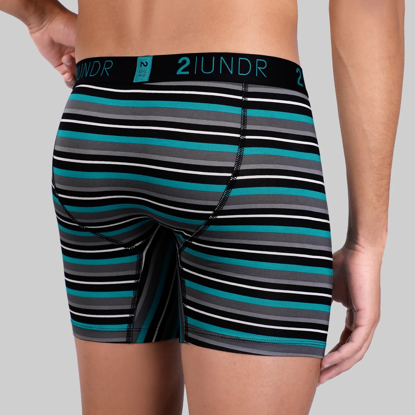 Boxer Swing Shift à rayures turquoise