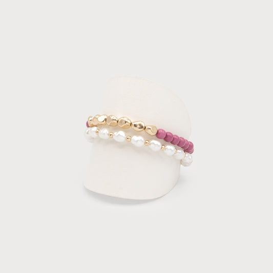 Set de deux bracelets mauve