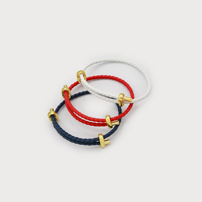 Trio de bracelets en cuir accent métal